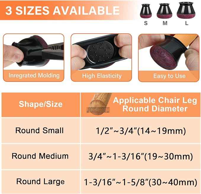 YOZON Small Chair Leg Floor Protectors
