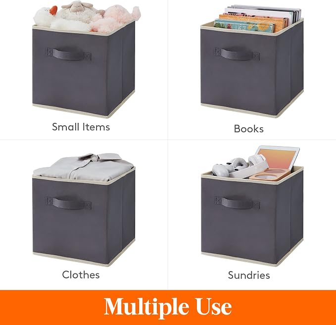 Lifewit Collapsible Fabric Storage Cubes Bins Set 13 Inch, Foldable Cubby - Image 6