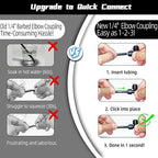 30 Pack Quick Connect 1/4" Drip Irrigation Elbow Coupling Connector, Universal - Image 2