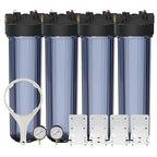 Max Water Whole House 20" x4.5" Purple Clear WH Water Filter Housing 1 inch by MaxWater