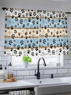 Sheer Curtains 45 Inch Length, Vintage Farmhouse Rustic Wooden Grain Privacy - Image 5