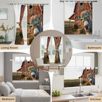 Farm Donkeys Living Room Curtains 96 Inch Length, Window Curtains Tab Top - Image 7