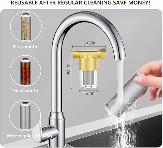 FA20 Brass Sediment Filter, Reusable Washer Water Filters, Traps Sand, 40 - Image 5