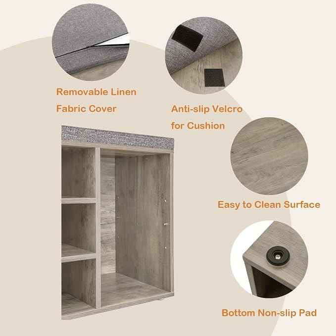 DINZI LVJ Shoe Bench, 9 Cubbies Shoe Organizer