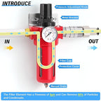 TAILONZ PNEUMATIC 0-150PSI 1/4 Inch NPT Aluminum Alloy Air Filter, Particulate - Image 5