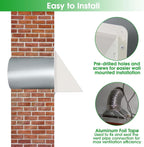 12 Inch Hooded Wall Vent with Screen and Damper, Outdoor Wall Exhaust Cover Cap - Image 6