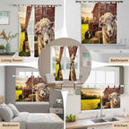Farm Sheep Bathroom Curtains 63 Inch Length, Window Curtains Tab Top, Farmhouse - Image 7