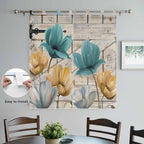 Watercolor Flowers Bathroom Curtains 63 Inch Length, Window Curtains Tab Top - Image 4