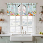 Easter Bunny Kitchen Tier Curtains 36 Inch Long 2 Panel Set, Rod Pocket Half - Image 3