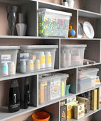 WYT 6-Pack Clear 7 Quart Storage Latch Box/Bins, Plastic Stackable Latching Box