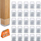 BAIPOK 36pcs Square Chair Leg Floor Protectors, Silicone Floor Protectors