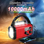 Emergency Crank Radio10000mAh/37000mWh AM/FM/NOAA Weather Radio, Solar/Hand - Image 3
