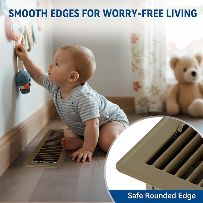 4" x 10" Floor Register Vent Covers 10-Pack, Walkable Powder-Coated Metal Vent - Image 3