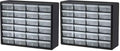 Akro-Mils 24-Drawer Plastic Storage Cabinet | 20" W x 6" D x 16" H | Black |