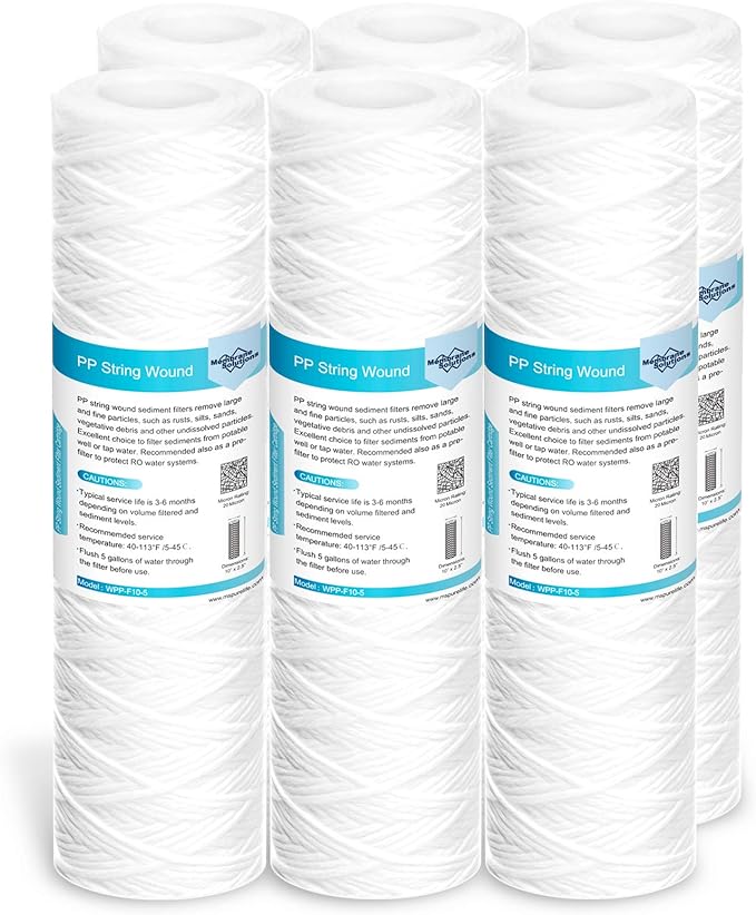 Membrane Solutions 20 Micron 10"x2.5" String Wound Whole House Water Filter by MembraneSolutions