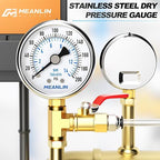 MEANLIN MEASURE 0~200Psi Dry Pressure Gauge Stainless Steel 1/4" NPT 2" FACE - Image 7
