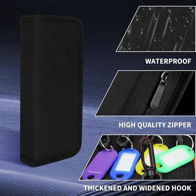 Portable Zippered Key Organizer, Waterproof Key Case