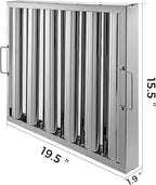 VBENLEM Pack of 6 Hood Filters 19.5W x 15.5H Inch, 430 Stainless Steel 5 - Image 2