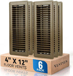 4" x 12" Floor Register Vent Covers 6-Pack, Walkable Powder-Coated Metal Vent by VENTYUN