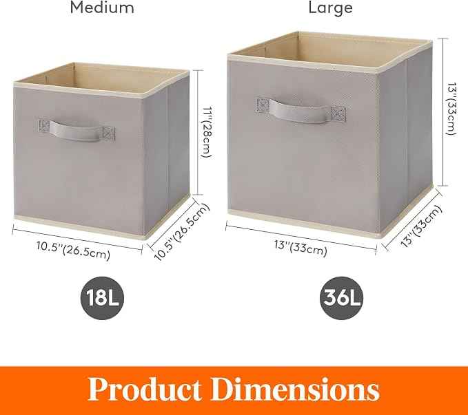 Lifewit 13 Inch Cube Storage Bins, 12 Packs Storage Cubes Foldable Decorative