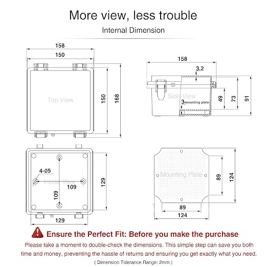 QILIPSU Waterproof Junction Box IP67 Outdoor Plastic Electrical Project - Image 6