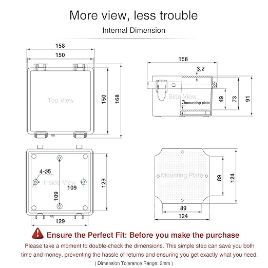 QILIPSU Waterproof Junction Box IP67 Outdoor Plastic Electrical Project - Image 6