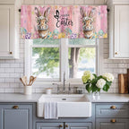 Easter Curtain Valances for Windows, Kitchen Valance Window Treatment, Spring - Image 2