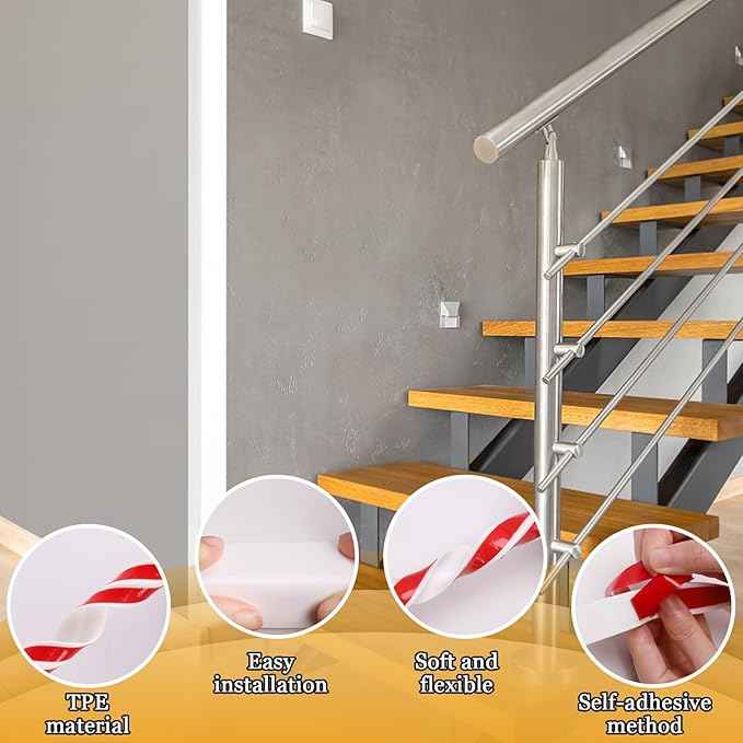 Wall Corner Protector Self-Adhesive Flexible – Durable Rubber, Furniture Edge