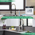 Fapully Black&Gold Kitchen Faucet - Image 6