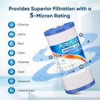 PUREPLUS 5 Micron 10" x 4.5" Whole House FXHTC Sediment and Carbon Water Filter - Image 5