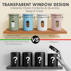 Veken Coffee Canister with Window, Airtight Stainless Steel Kitchen Food - Image 3