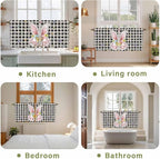 Easter Kitchen Tier Curtains 24 Inch Long 2 Panel Set, Rod Pocket Cafe Small - Image 8