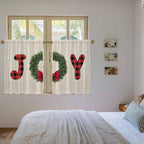 Red Green Christmas Kitchen Curtains 45 Inch Long 2 Panel Set, Rod Pocket - Image 4