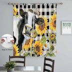 Retro Sunflowers Living Room Curtains 84 Inch Length, Window Curtains Tab Top - Image 4