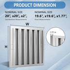 Stainless Steel Commercial Kitchen Hood Filter 19.5W x 19.5H Inch Range Hood - Image 2