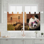 Farm Panda Kitchen Curtains 24 Inch Length, Small Window Curtains Tab Top - Image 3