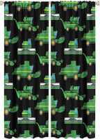 Kids Agriculture Machine Window Curtains, Farm Equipment Tractors Transport by SHElifestyle