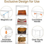 3 Pack Clear Storage Organizers with Lids, Storage Containers with