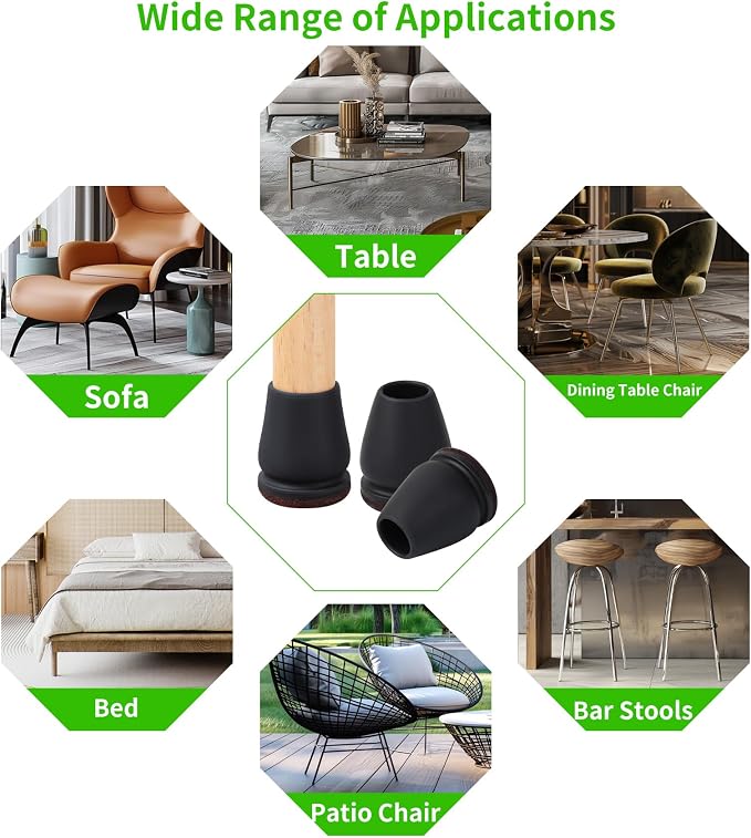 16PCS Extra Small Chair Leg Floor Protectors, Chair Leg Protector - Image 8