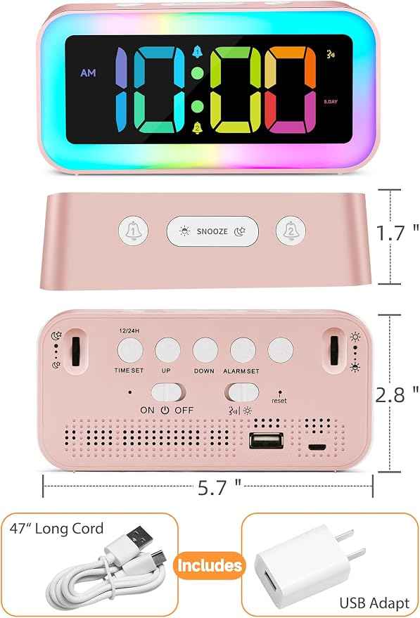 Cadmos Cute Pink Loud Alarm Clock