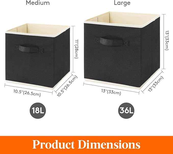 Lifewit 16 Packs Storage Cubes, 11 Inch Cube Storage Bins, Foldable Decorative