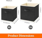 Lifewit 16 Packs Storage Cubes, 11 Inch Cube Storage Bins, Foldable Decorative