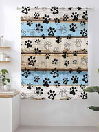 Sheer Curtains 63 Inch Length, Vintage Farmhouse Rustic Wooden Grain Privacy - Image 2