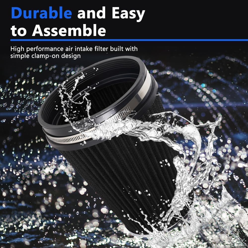 6" 152 mm High Flow Inlet Air Filter, Air Intake Cone Filter
