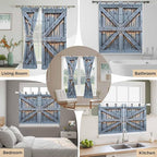 Farmhouse Wood Grain Bedroom Curtains 63 Inch Length, Window Curtains Tab Top - Image 7