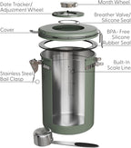 Veken Coffee Canister with Window, Airtight Stainless Steel Kitchen Food - Image 6