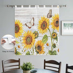 Yellow Sunflowers Bedroom Curtains 72 Inch Length, Window Curtains Tab Top - Image 4