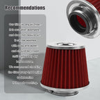 RYANSTAR RACING 70mm 2.75" High Flow Round Tapered Cone Cool Air Filter Cleaner - Image 6