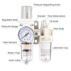 1/4 Inch NPT Compressed Air Filter Air Pressure Regulator Water-Oil Separator - Image 2