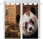 Farm Panda Bedroom Curtains 72 Inch Length, Window Curtains Tab Top, Farmhouse by Unknown